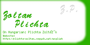 zoltan plichta business card